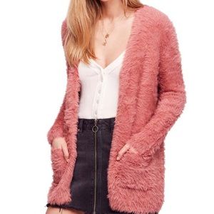 Free people faux fur cardigan